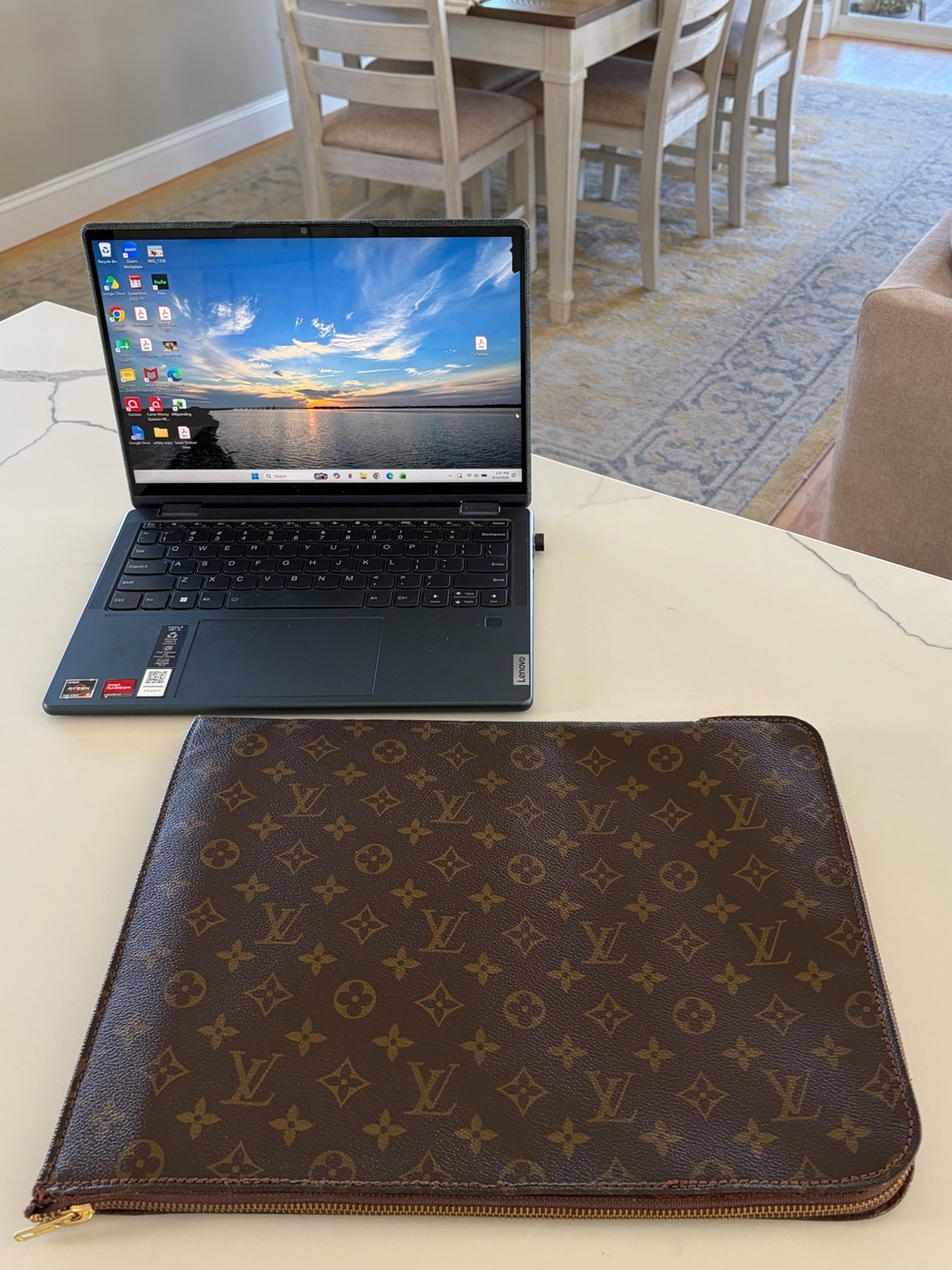 Louis Vuitton Vintage 1982 Monogram Poche Document Portfolio Laptop Sleeve Pouch